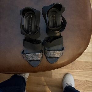 Steven By Steve Madden Women's Black Heels with Silver Accents